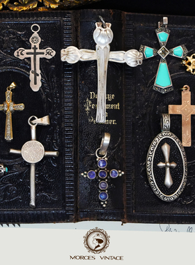 Vintage中古十字架吊坠项链