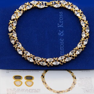 项链 NAPIER透明水晶稀有款 Vintage S中古首饰书本款