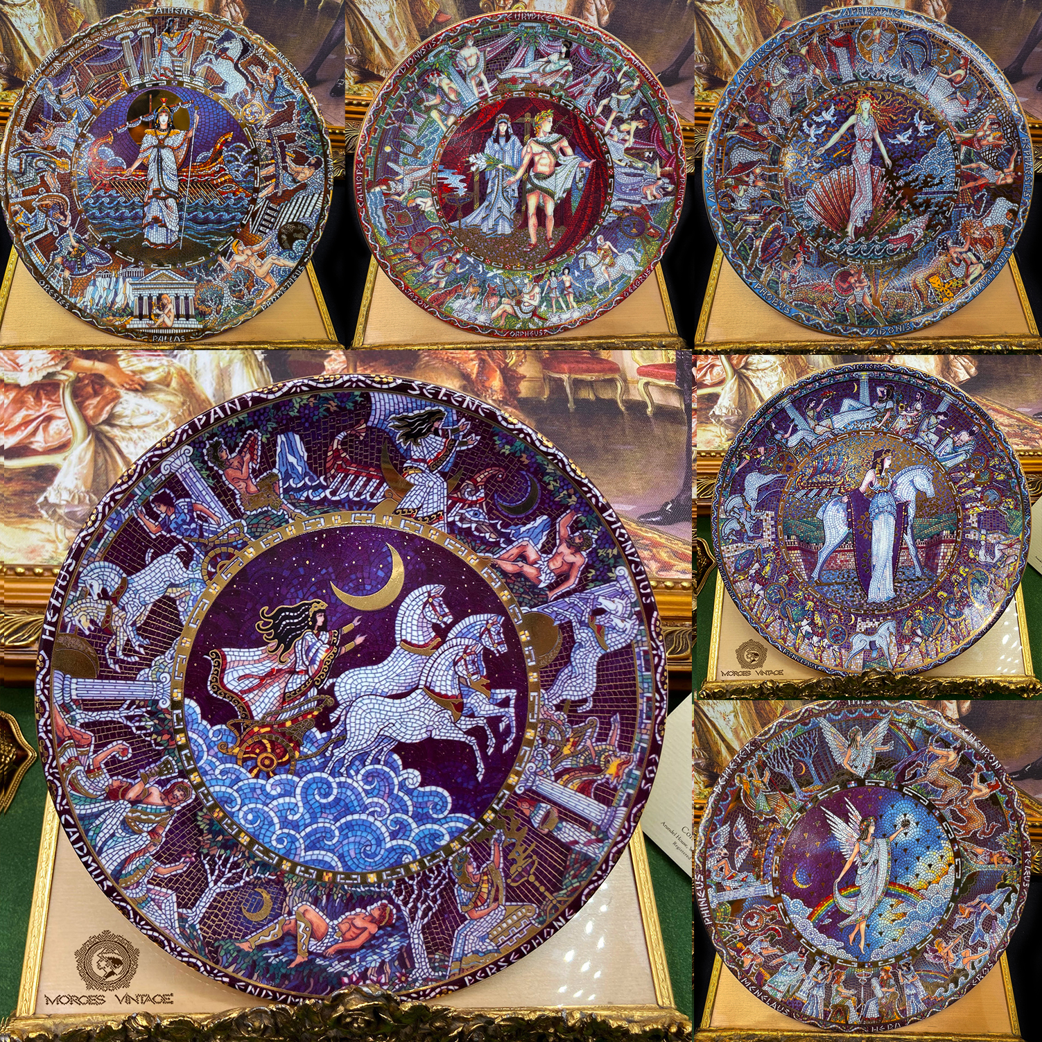 英国ROYAL伍斯特希腊神话陶瓷盘