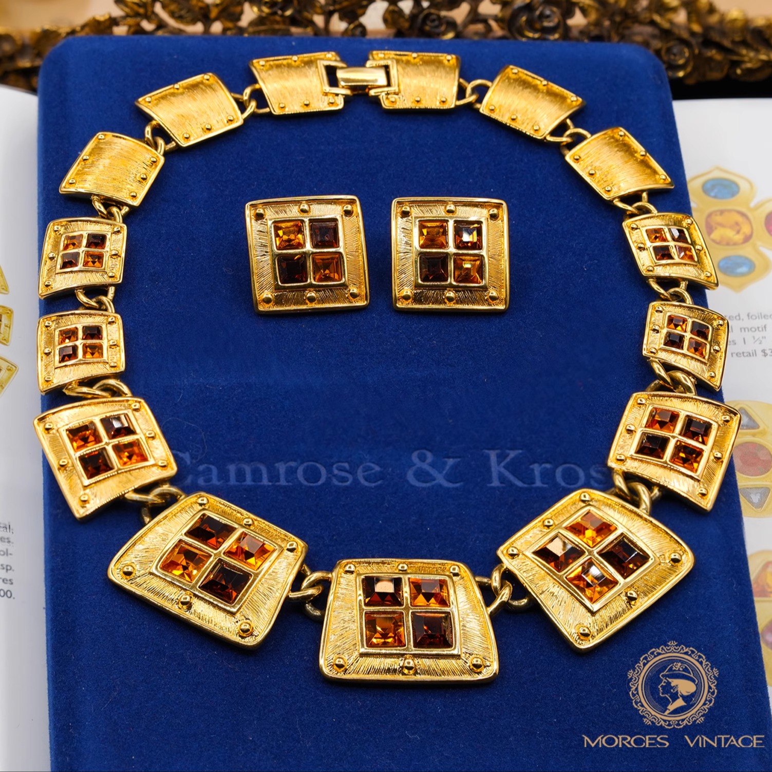 NAPIER书本款窗花项链耳环