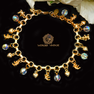 Kirks Folly小熊爱心北极光切面玻璃珠多吊坠手链项链