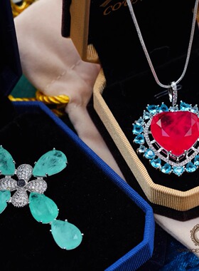 加拿大爱心天然石十字架项链