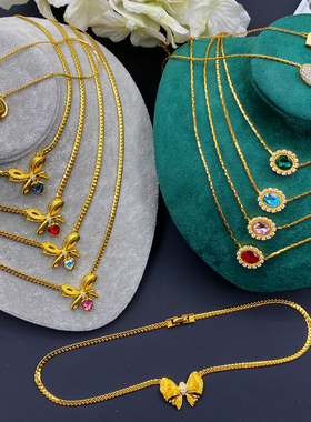 自制镀金奥地利水晶项链