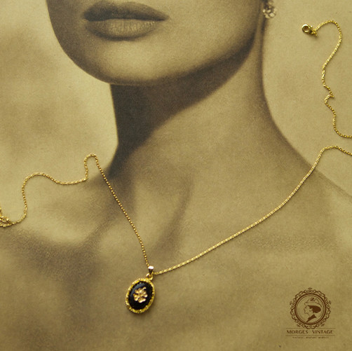 Vintage海外複古董首飾舶來品幸運草赫本風西德黑玻璃四葉草項鏈在類目 飾品/流行首飾/時尚飾品新, 項鍊中 - 來自Buy2taobao.com提供專業的淘寶代購服務