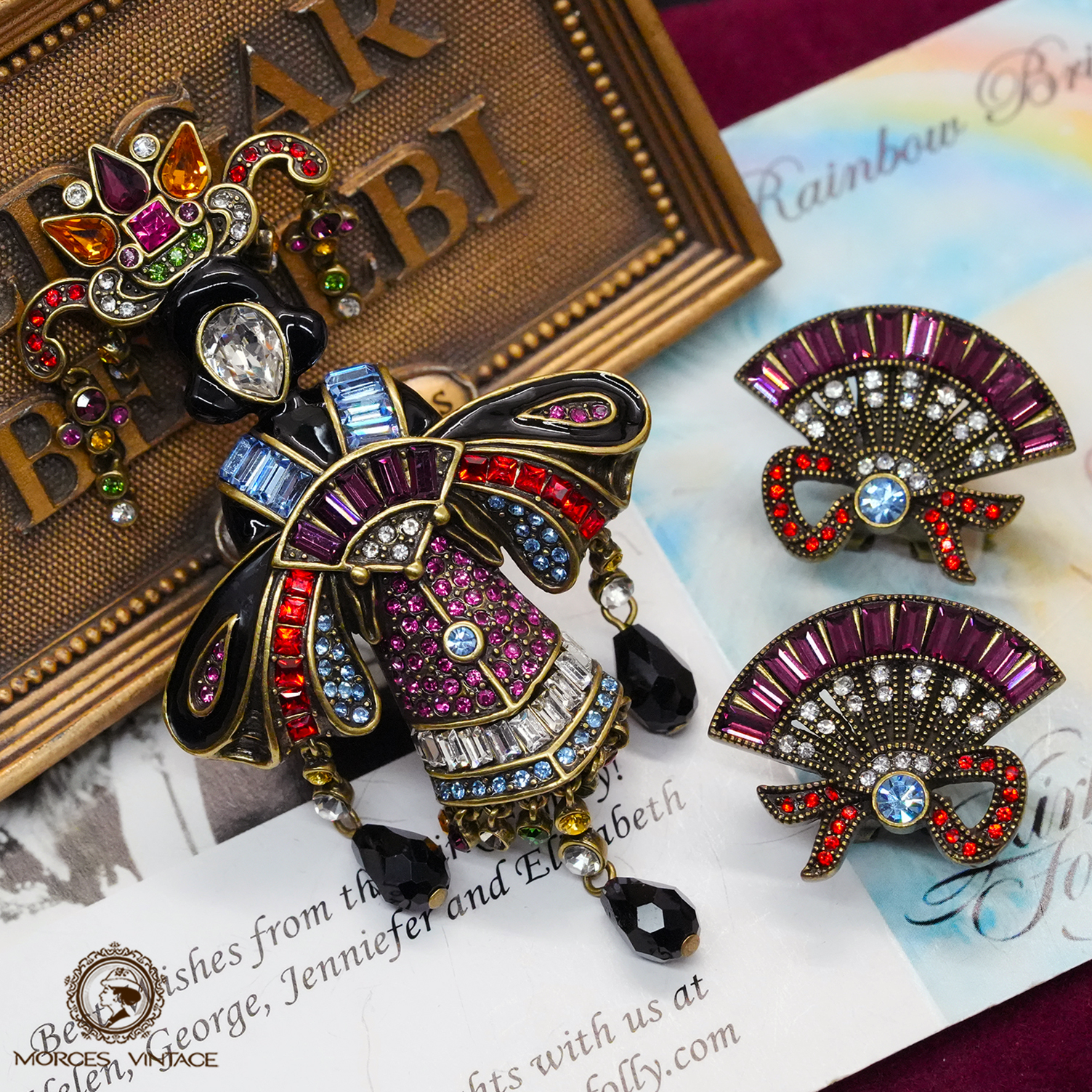 HEIDIDAUS歌舞伎扇子胸针耳钉