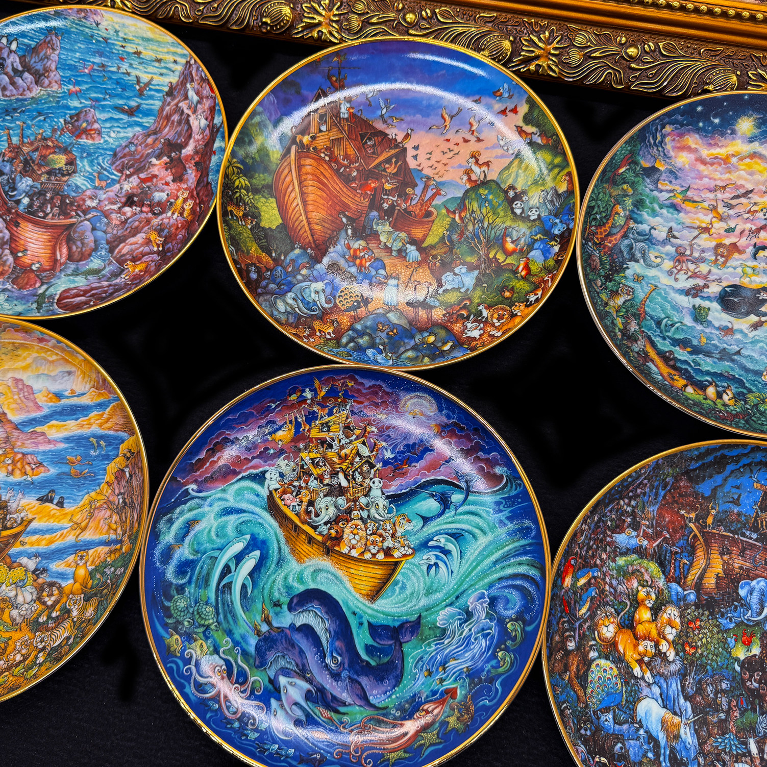 Vintage中古美国富兰克林造币厂BillBell猫咪神话绘画装饰盘子