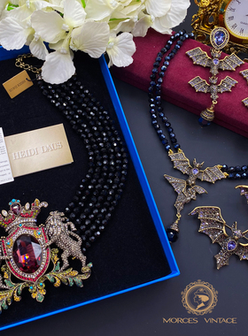 HEIDIDAUS双狮徽章蝙蝠项链戒指