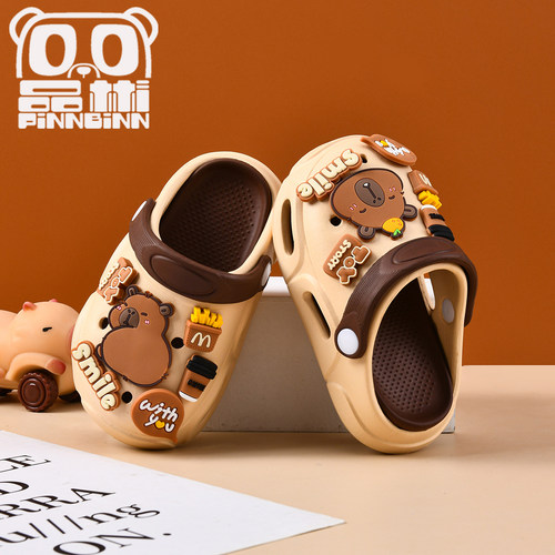 卡皮巴拉2025夏季亲子沙滩鞋外穿