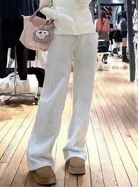 【CHUNXI】lu scuba加绒休闲卫裤秋冬高腰显瘦阔腿裤及地裤女裤潮