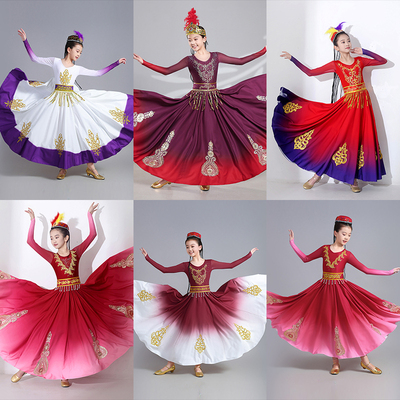 新疆舞蹈服大摆裙维族舞民族风