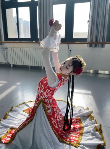 新疆舞蹈服维族舞蹈演出服半身裙维吾族民族风表演服练功裙