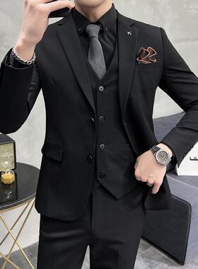 2025春季新西装套装修身商务休闲大码工西服男士礼服SJT9889-P265