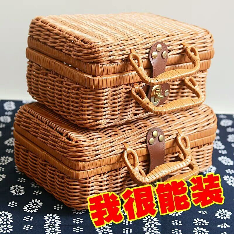 Rattan Bag portable case Countryside Storage Picnic basket travel Retro shot propin the Storage consolidation , Home Storage appliances , Storage box , Storage box  category - from Buy2taobao.com to provide professional Taobao agent buy service