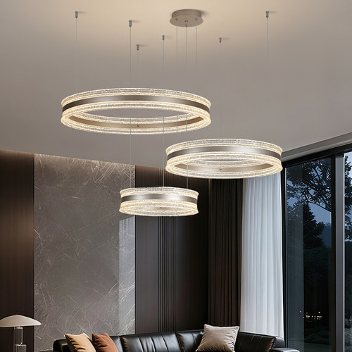 圈圈灯客厅吊灯简约现代护眼圆形卧室餐厅灯2026新款意式轻奢灯具
