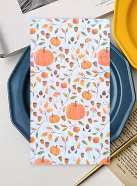 整包40x33cm南瓜带帽橡果面巾彩色餐巾纸纸巾手帕纸手工材料