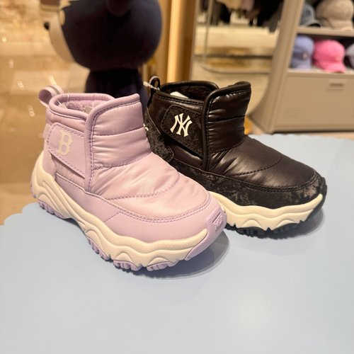 MLB儿童魔术贴毛绒雪地靴棉鞋