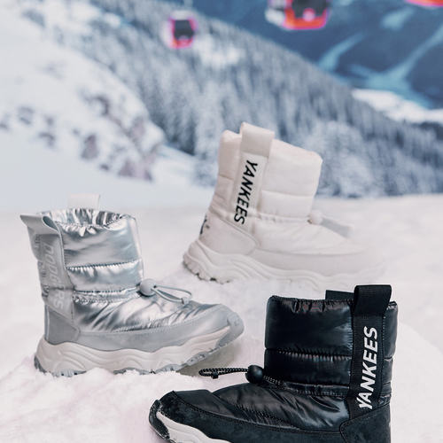 MLB儿童高帮加绒棉鞋保暖雪地靴