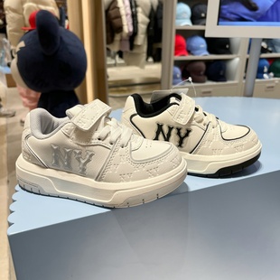 26春新款 韩国代购 学长鞋 休闲板鞋 M06N MLB儿童潮粘扣字母暗纹时尚