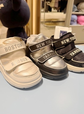 韩国代购MLB儿童时尚休闲运动魔术贴保暖毛绒棉鞋25秋冬新款B346