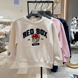 韩国专柜代购MLB儿童时尚运动休闲圆领卡通小熊卫衣25秋新款0554