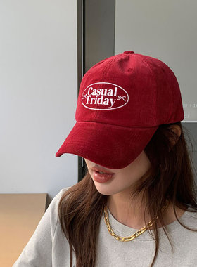 时尚起义韩国潮范2024秋新friday刺绣字母鸭舌帽棒球帽tm24082012