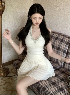 套装重工高级露背上衣吊带夏季纯欲风半身裙气质辣妹性感两件套女