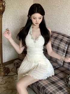 套装重工高级露背上衣吊带夏季纯欲风半身裙气质辣妹性感两件套女