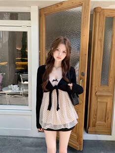 法式气质甜美可爱波点吊带连衣裙蓬蓬裙收腰显瘦蛋糕裙子