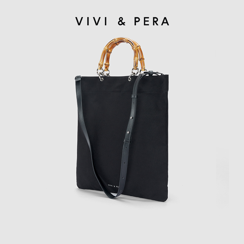 VIVI&PERA 2024新款竹节包帆布包男女同款大容量托特包斜挎电脑包