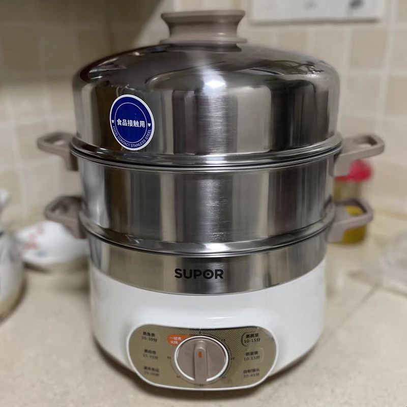 苏泊尔ZN28YK807-150旋钮定时电蒸锅家用13升大容量多功能电煮锅