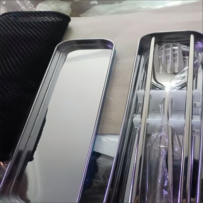 卫生316L不锈钢筷子勺子套装三件套单人装便携式旅行装学生收纳盒