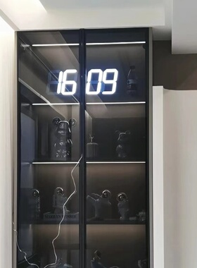 3D立体电子镂空钟客厅挂件亮灯墙大显示屏数字led创意装饰摆饰表