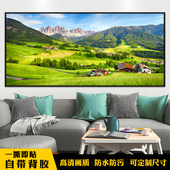客厅装 饰画沙发背景墙壁画壁纸自贴画自粘画自然风景墙画贴纸挂画