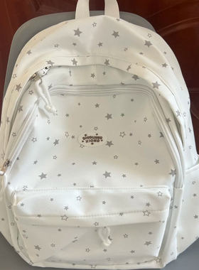 优质版！白色五角星双肩包包女2026春季新款学生大容量托特背包潮