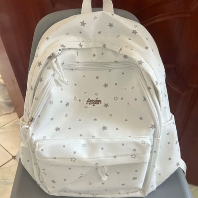 优质版！白色五角星双肩包包