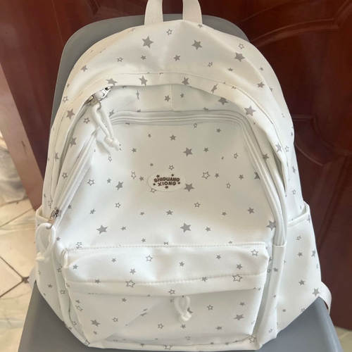 优质版！白色五角星双肩包包