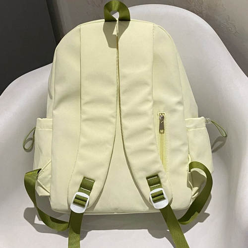 芥末绿！高颜值撞色双肩包