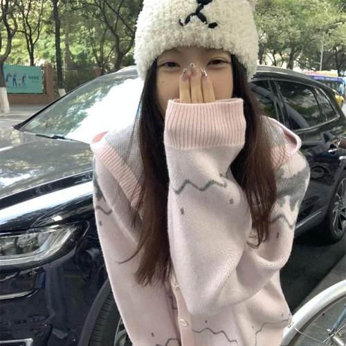 加厚版！卡通单排扣连帽开衫毛衣