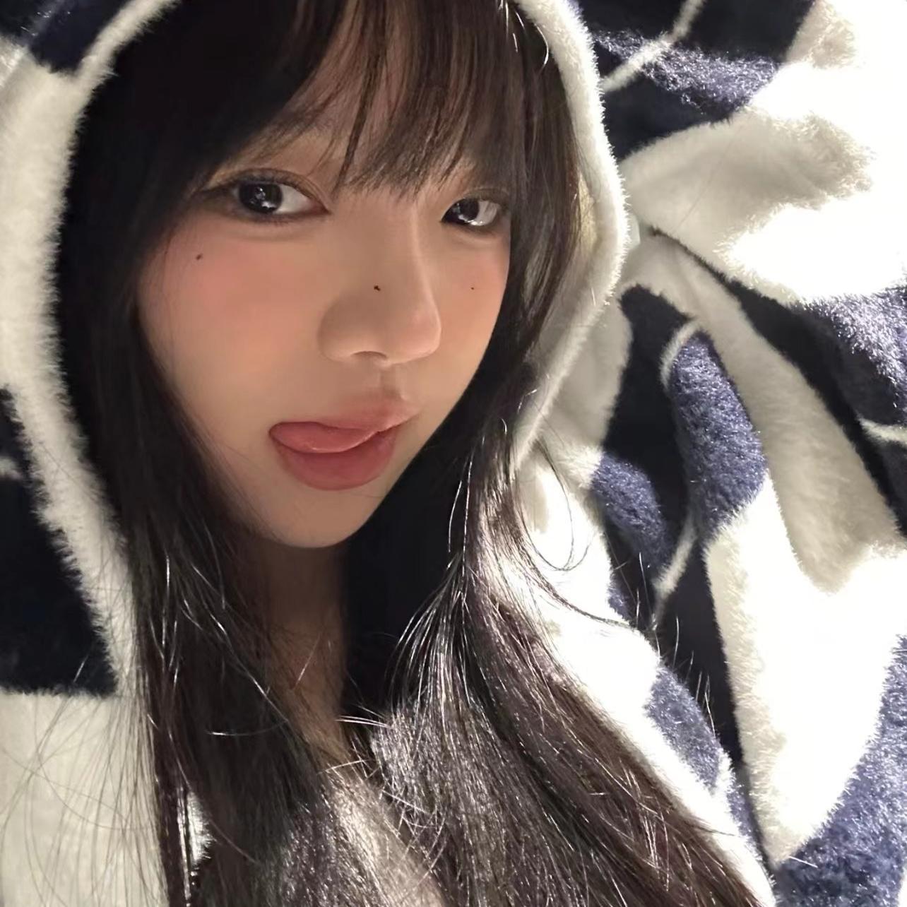 加厚版！慵懒风连帽条纹水貂绒毛衣开衫女春装宽松拉链针织外套潮