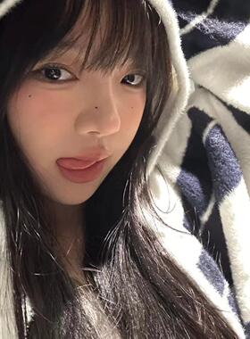 加厚版！慵懒风连帽条纹水貂绒毛衣开衫女春装宽松拉链针织外套潮