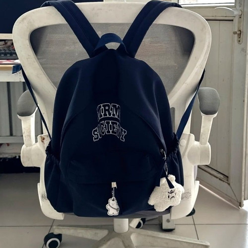 深邃蓝！韩国大容量字母双肩包