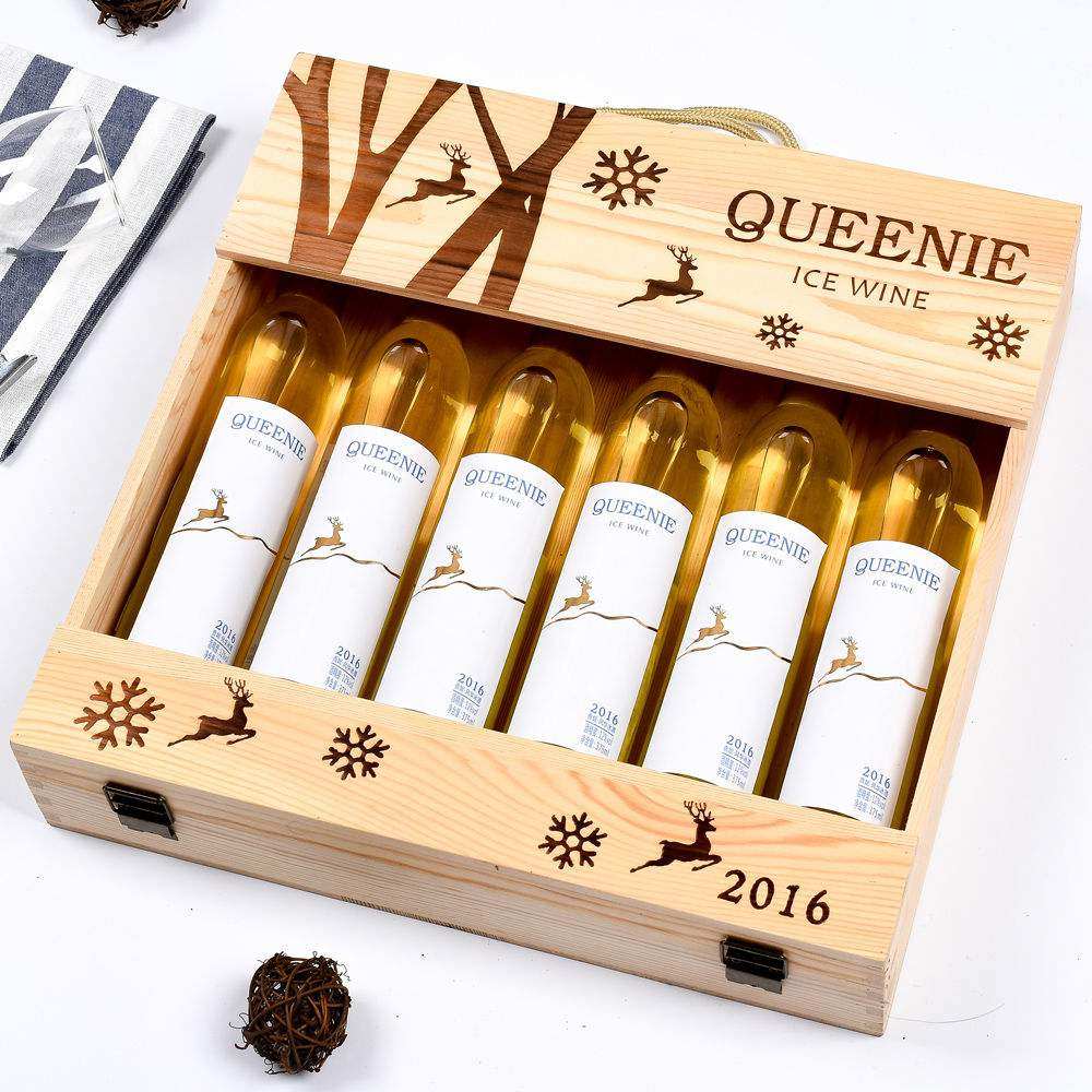贵妮冰酒装雷司令冰葡萄酒冰白果酒香槟贵腐甜白型红酒木盒礼品袋