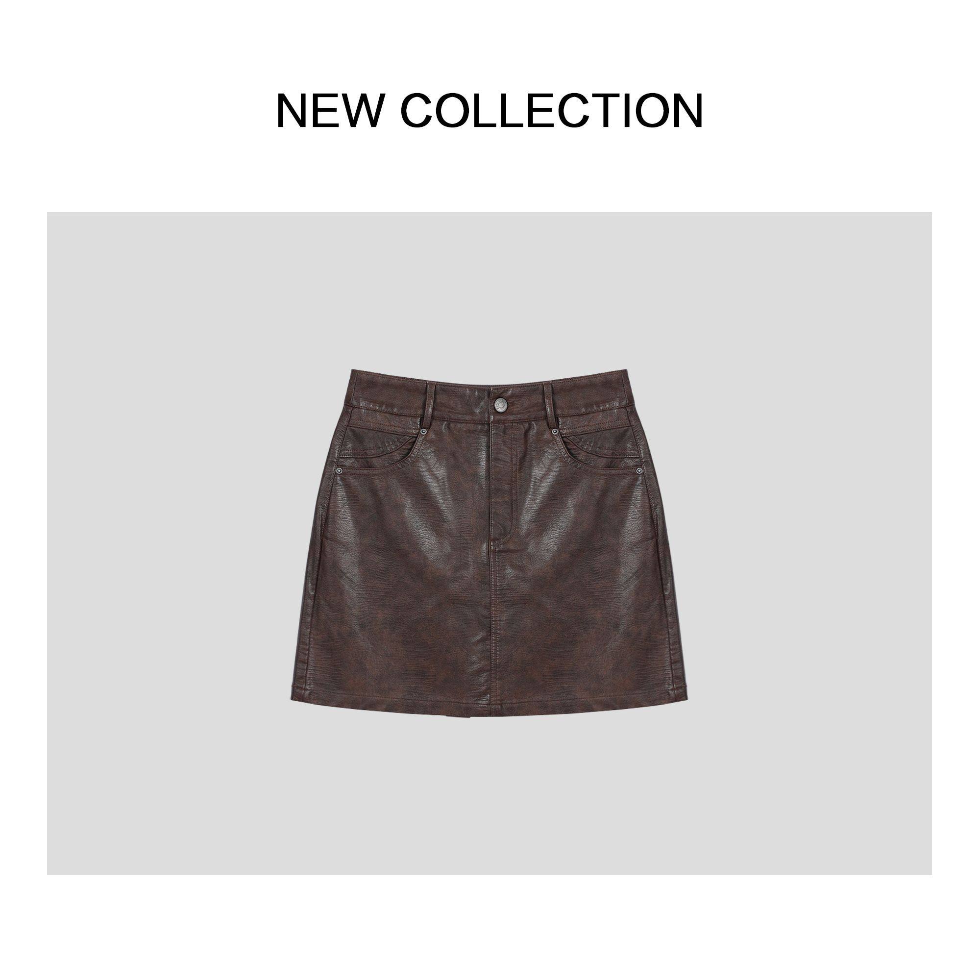 Q1538001秋季新款复古百搭短裙-8001