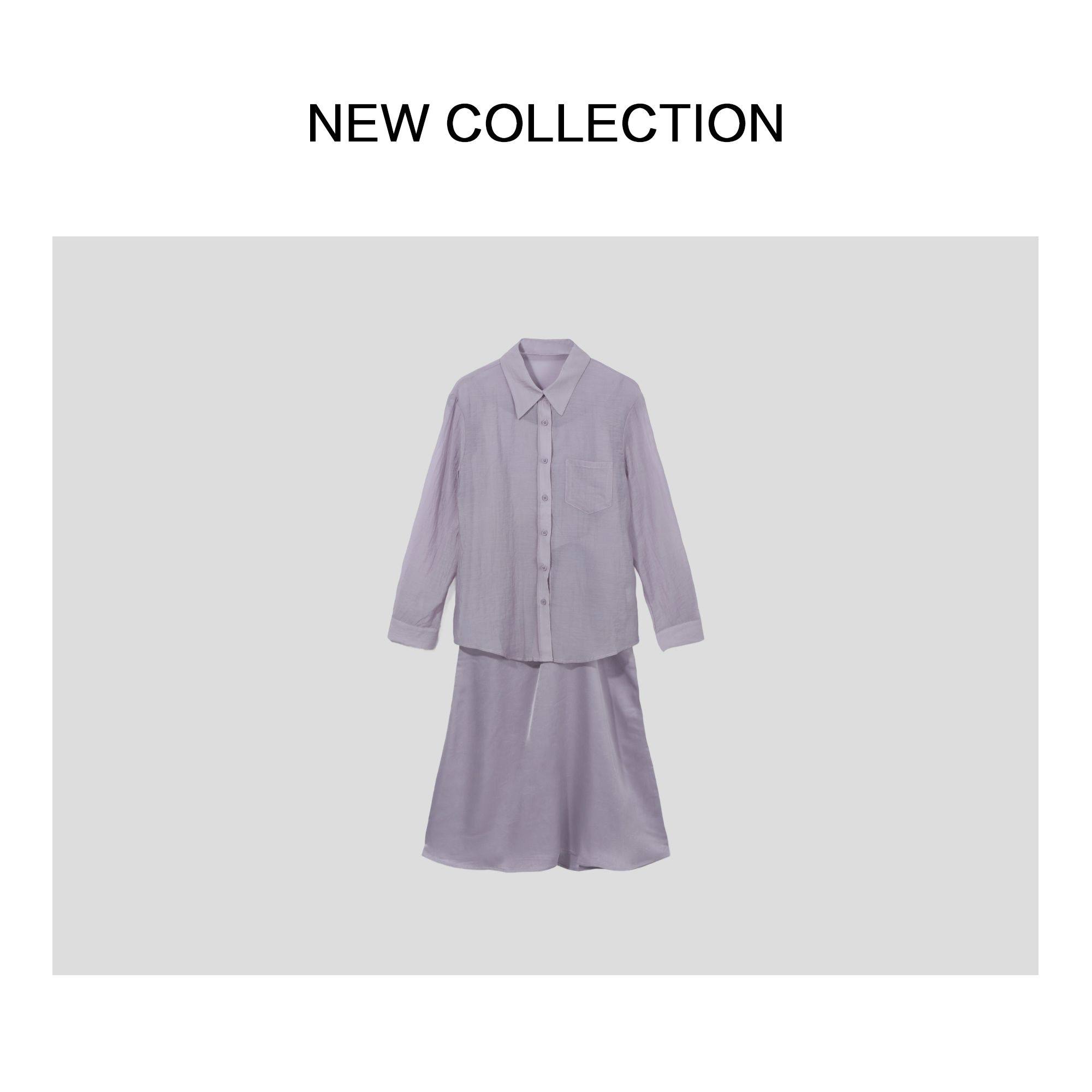 时尚潮流气质套装D5526105-6105上衣黑色连衣裙衬衫