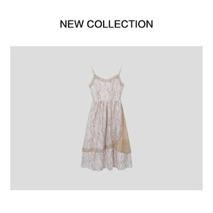 依尚街区新款浪漫优雅白色吊带夏季连衣裙裙子L1528067-8067