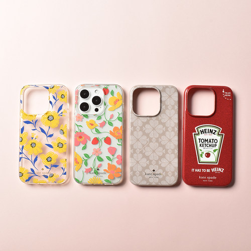 Kate Spade 透明花朵15手机壳适用苹果iPhone15/Pro/Max硬壳15pm闪亮透明防摔16保护套ins风小清新硬壳全包