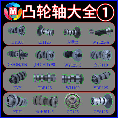 凸轮轴DY100 GS125 CG200 CBF YBR KYY YBR125 CB250 XV250凸轮