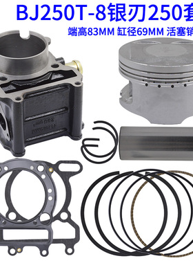 银刃BJ250T-8活塞环 套缸 QJ169 250CM3气缸化油器接口气门