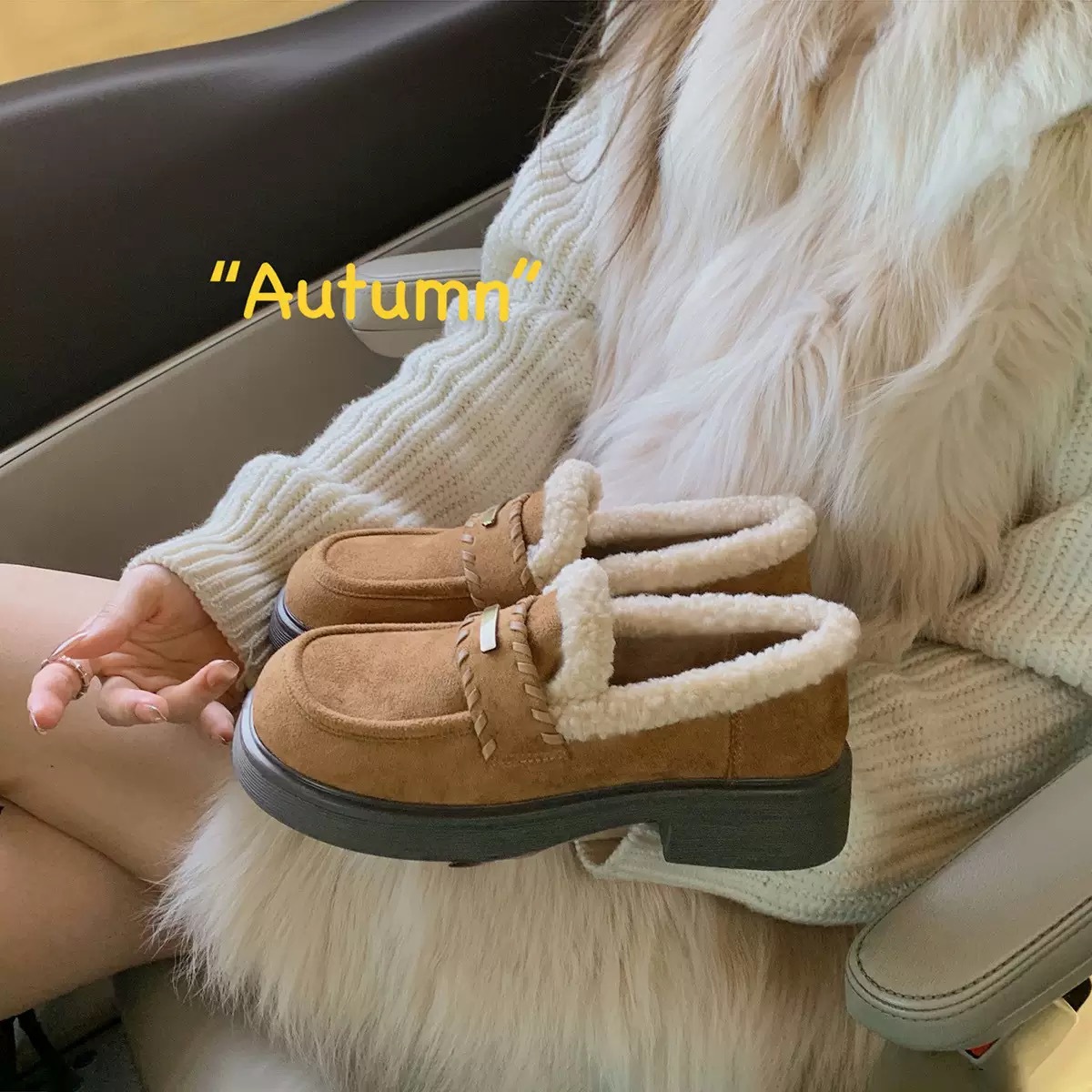 同款增高4cm乐福鞋加厚英伦风