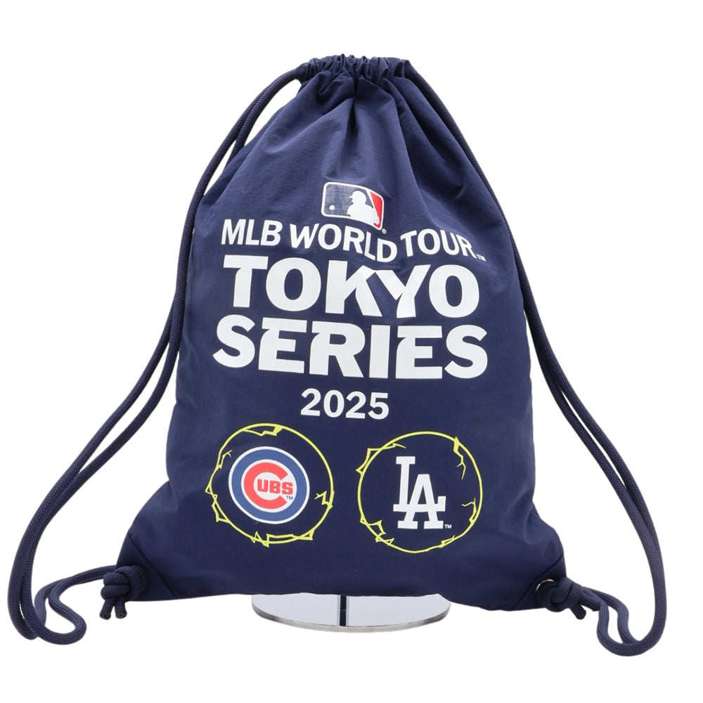 日单MLB 2026春季新款日本原单外贸单肩后背抽绳棒球联赛包印花